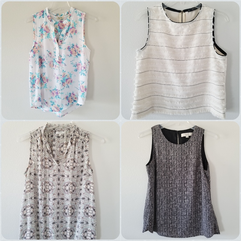 EUC set of 4 sleeveless tops size small